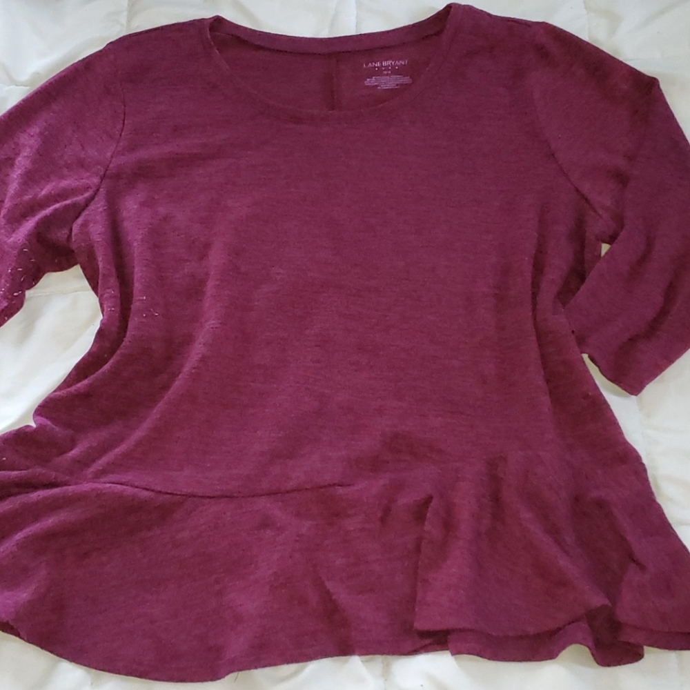 Lane Bryant Plum Peplum Top